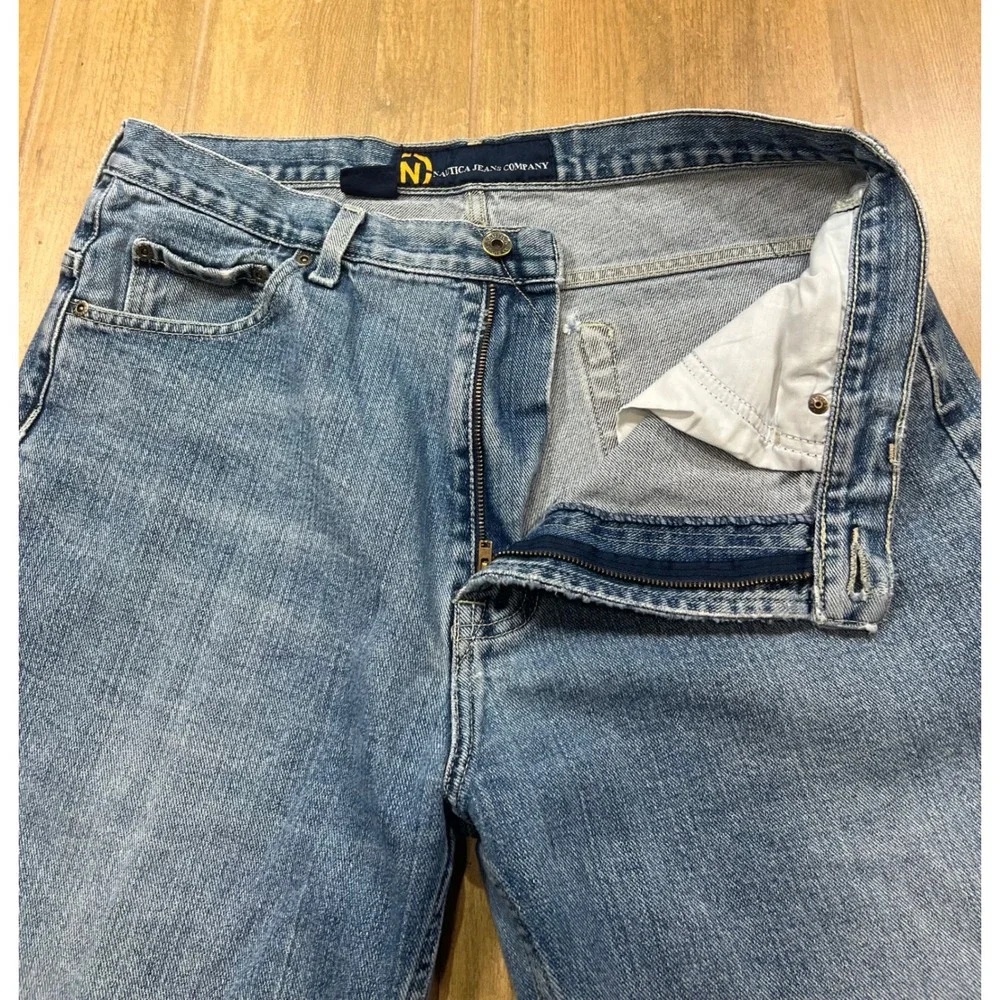 Nautica Jeans Company Mens Relaxed Straight Leg Denim Pants Medium Wash 34x30